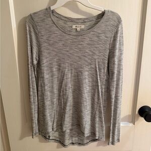 Madewell Black and White Striped Long Sleeve Tee